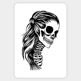 Skeleton Girl in Black Sticker